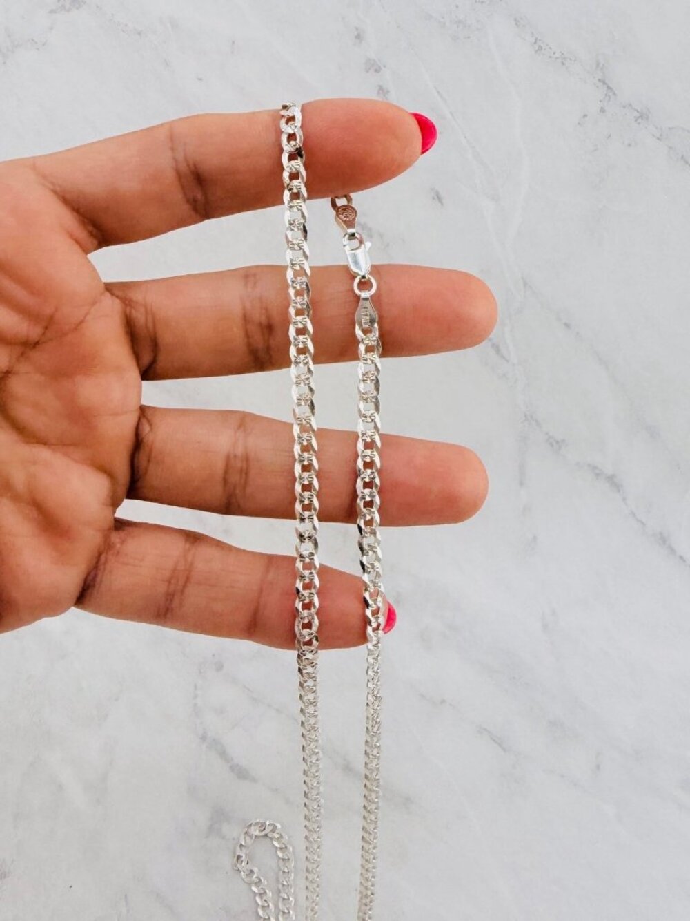925 Sterling Silver Cuban Link Necklace 4.2mm Wide ❤️ 24” Inches